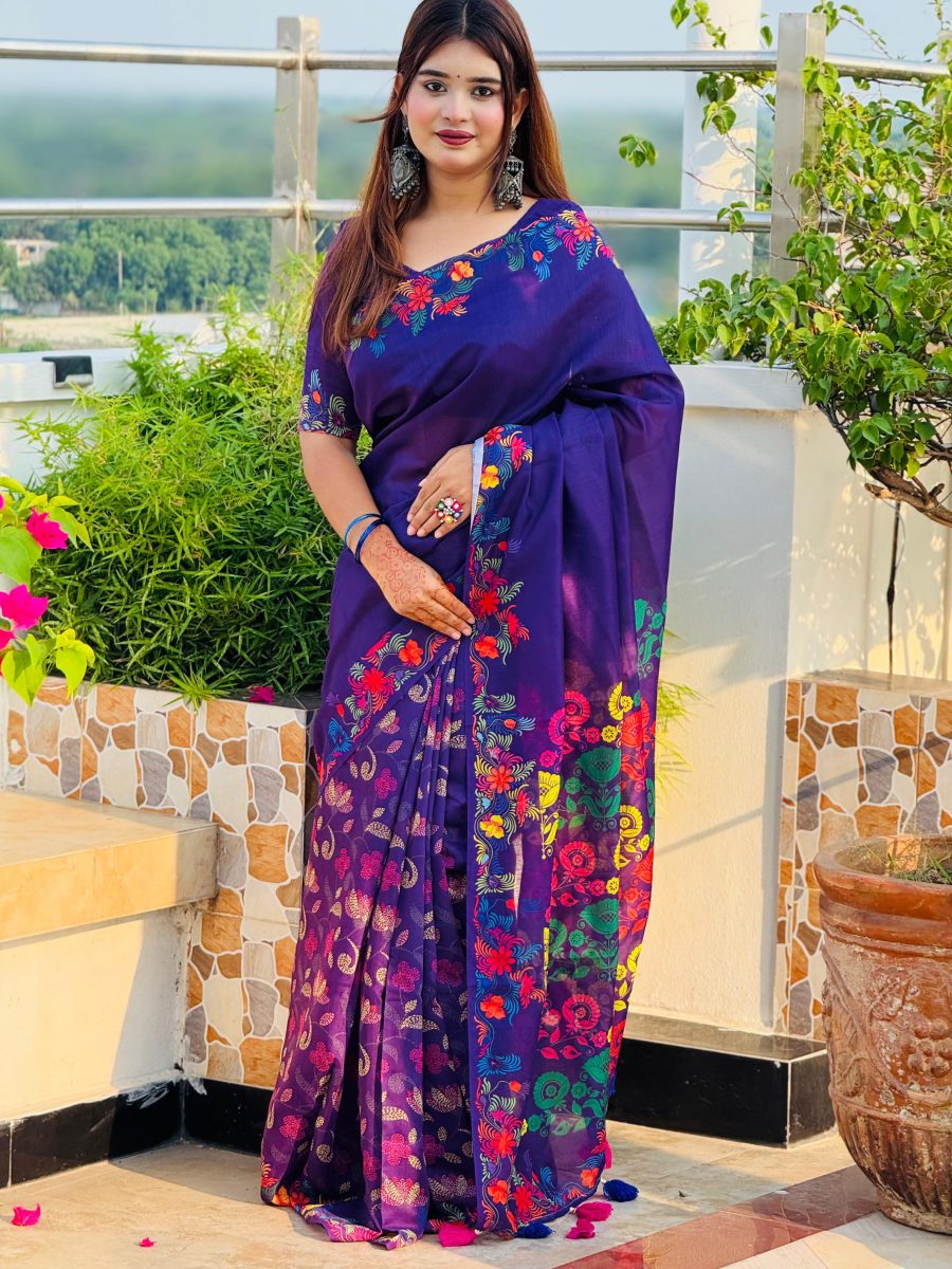 Premium Semi Muslin Silk Saree SM 5103