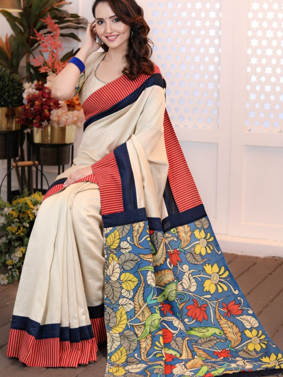 Blended Mixed Cotton Silk Saree TS 7032