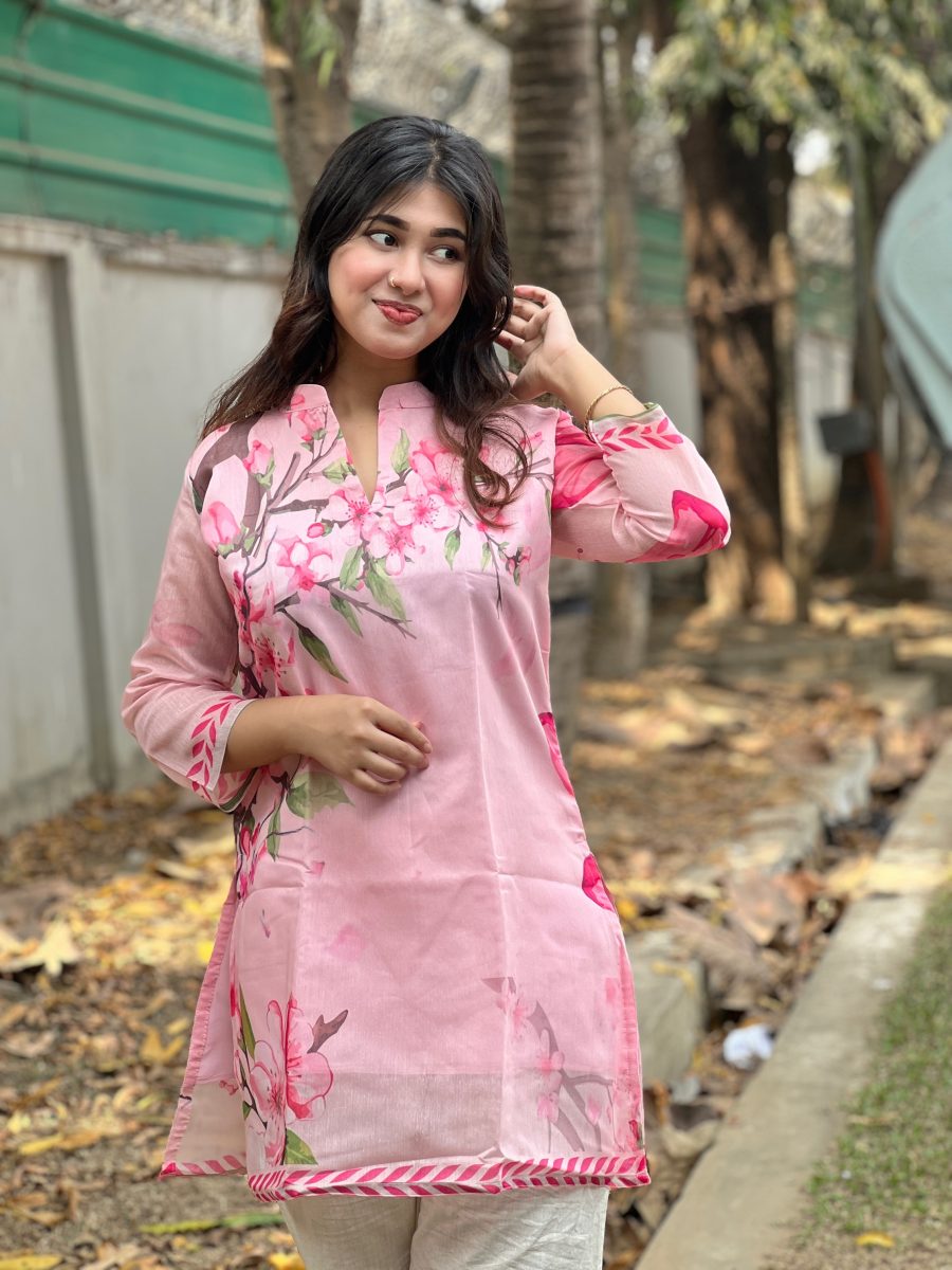 শর্ট অর্গানজা  সিল্ক কুর্তি  KM - 123