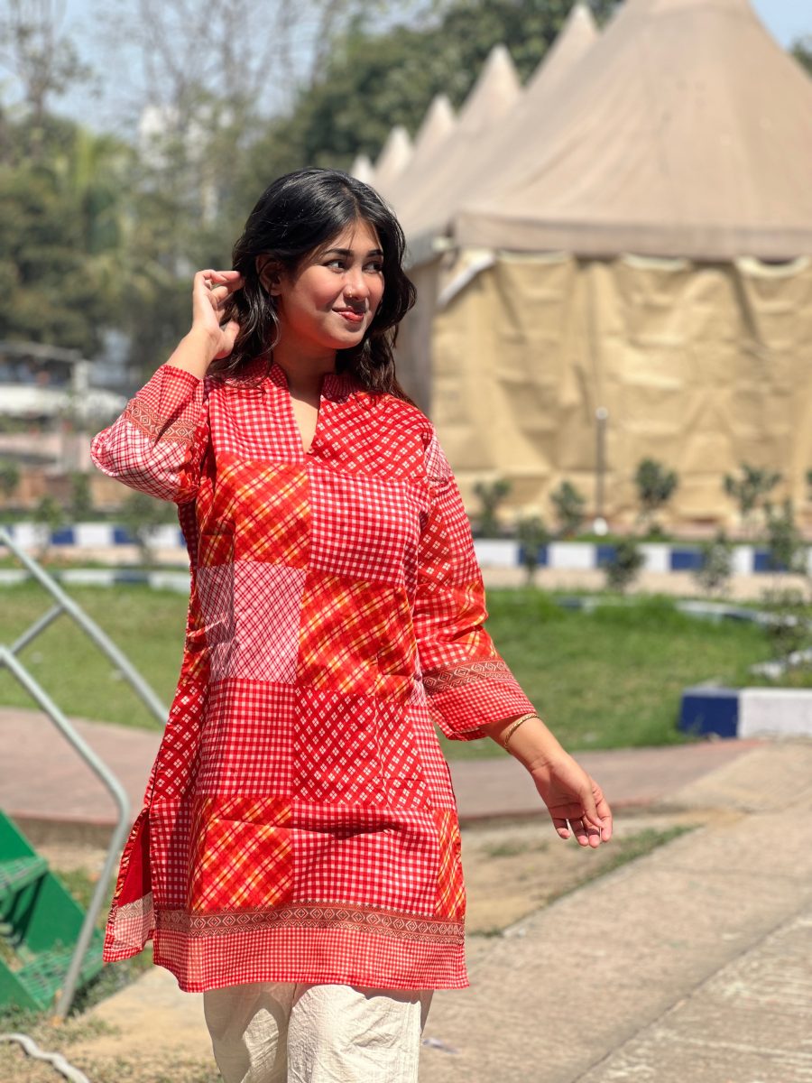 শর্ট অর্গানজা  সিল্ক কুর্তি  KM - 120