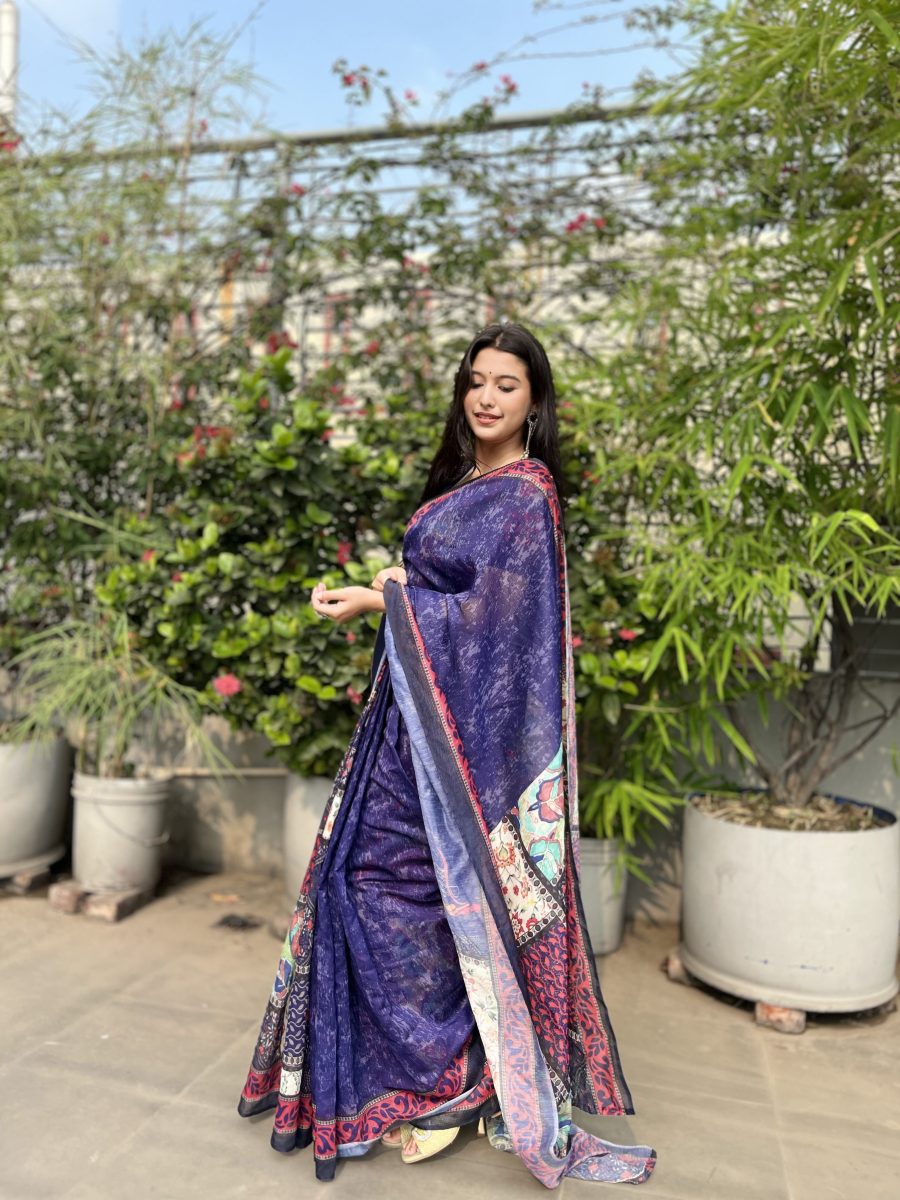 Premium Semi Muslin Silk Saree SM  - 5130