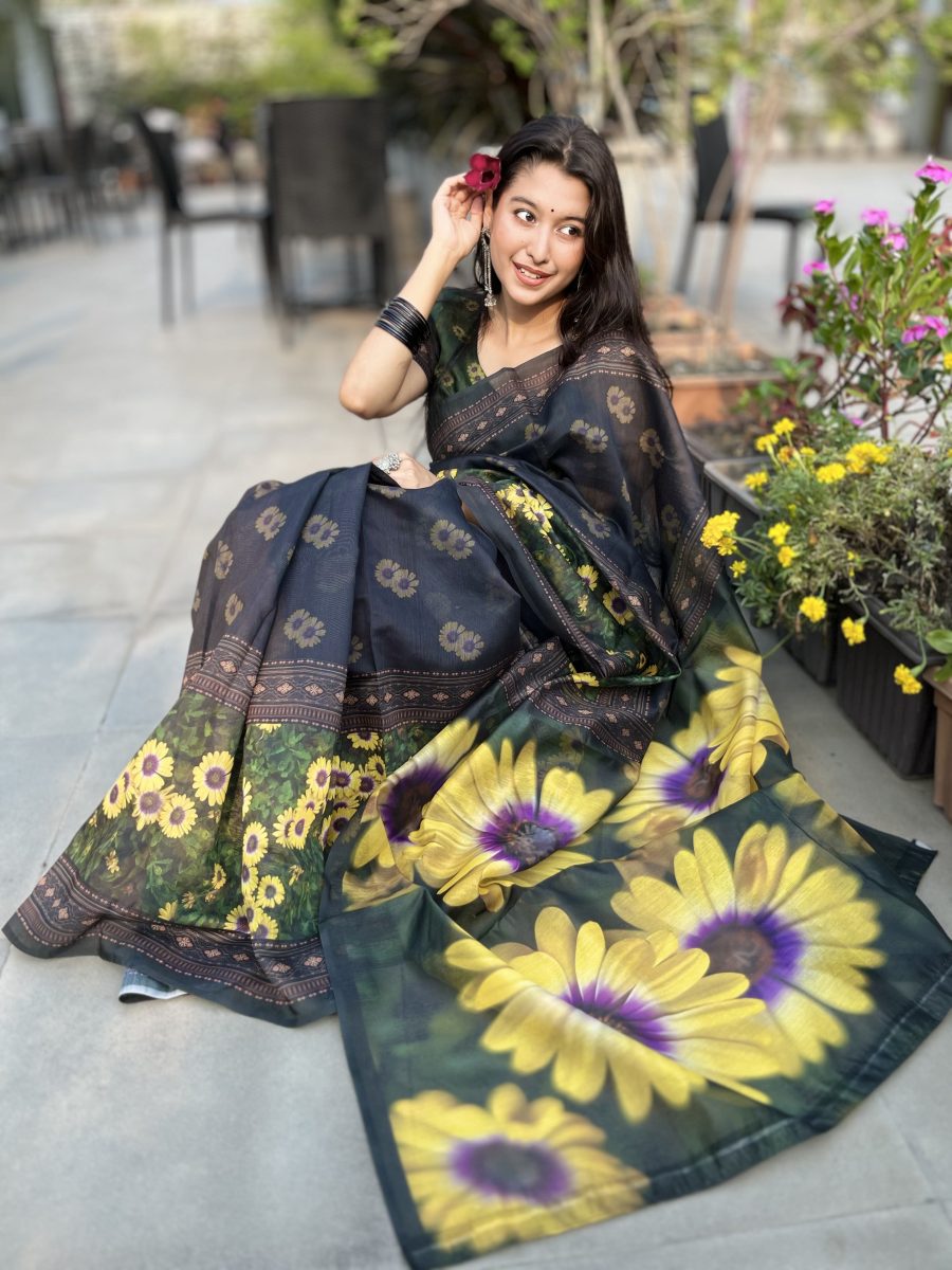 Premium Semi Muslin Silk Saree SM - 5128