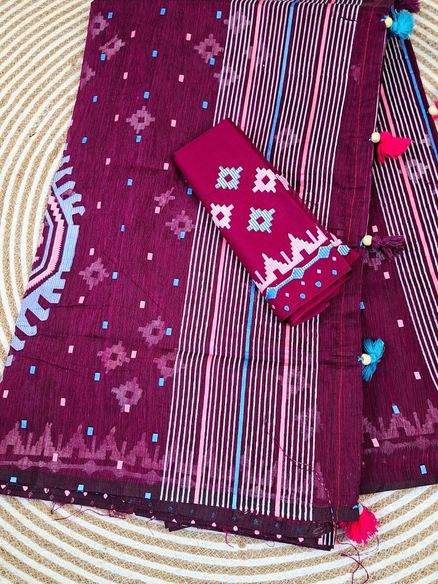 Jamdani Motive Saree  JM-8083