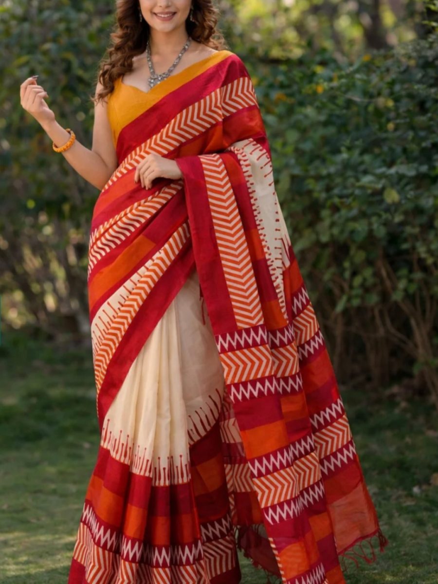 Blended Mixed Cotton Silk Saree TS - 5133