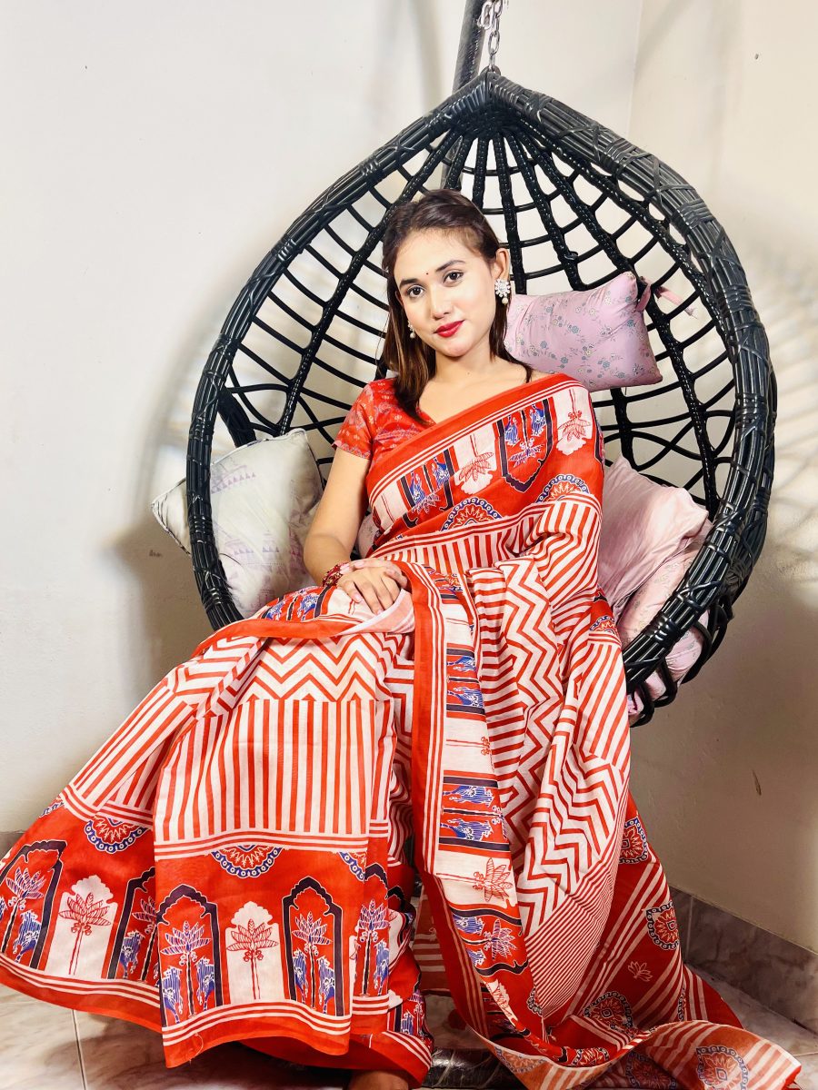 Blended Mixed Cotton Silk Saree TS - 7040